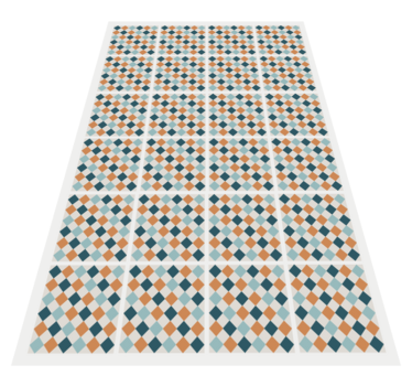 Alfombra vinílica baño mosaico azulejos de colores - TenVinilo