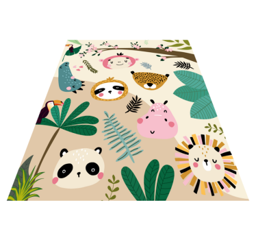 Alfombra vinílica infantil de animales selva - TenVinilo