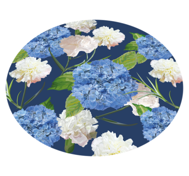 Alfombra vinílica flores patrón de hortensia - TenVinilo
