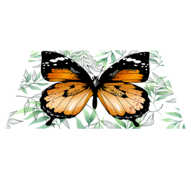 Alfombra vinilica rectangular Mariposa naranja - TenVinilo