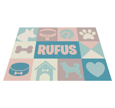 Alfombra vinílica animales de perros personalizable - TenVinilo