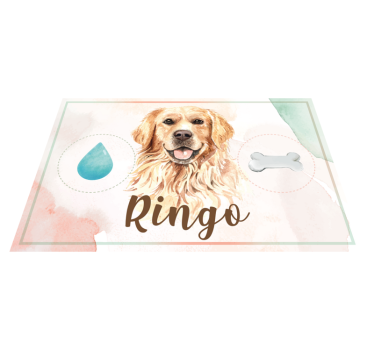 Alfombra vinílica animales golden retriever con nombre - TenVinilo