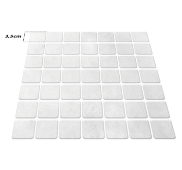 Alfombra vinílica blanca mosaico gresite - TenVinilo