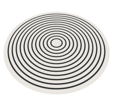 Alfombra vinílica redonda de líneas circulares - TenVinilo