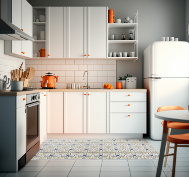 Alfombra vinílica cocina azulejos retro - TenVinilo