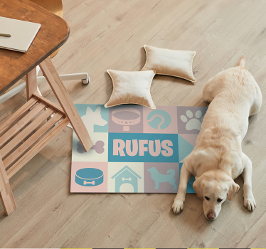 Alfombra vinílica animales de perros personalizable - TenVinilo
