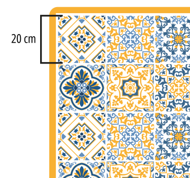 Alfombra hidráulica vinílica arreglos de mosaicos vibrantes - TenVinilo