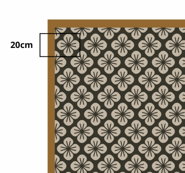 Alfombra vinílica cocina patrón flores marrón - TenVinilo