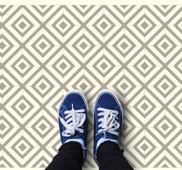 Alfombra hidráulica vinílica líneas diagonales beige y gris - TenVinilo
