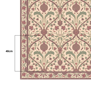 Alfombra vinílica vintage motivo floral adornado - TenVinilo