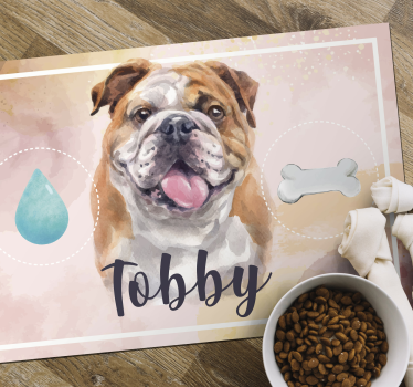 Alfombra vinílica animales con un bull dog - TenVinilo