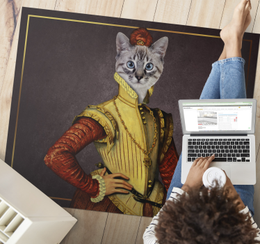 Alfombra vinílica animales gato aristócrata - TenVinilo
