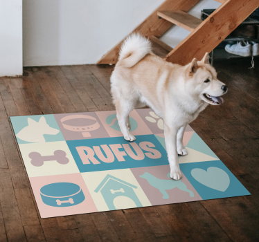 Alfombra vinílica animales de perros personalizable - TenVinilo