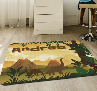 Alfombra vinílica animal dinosaurios con nombre - TenVinilo