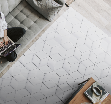 Alfombra vinílica blanca minimalista - TenVinilo