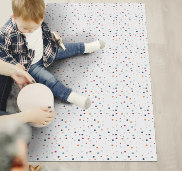 Alfombra vinílica infantil nórdica puntos de colores - TenVinilo