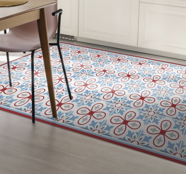 Alfombra hidráulica vinílica inspiración floral - TenVinilo