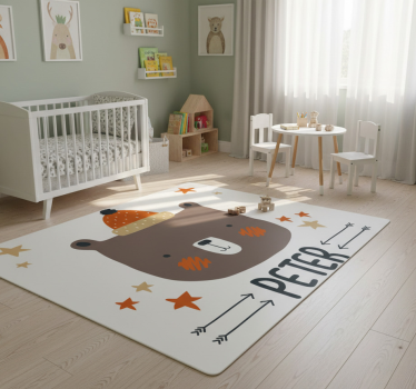 Alfombra vinílica animales oso nórdico personalizado - TenVinilo