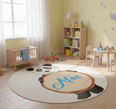 Alfombra vinílica animales panda con nombre - TenVinilo