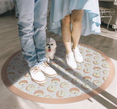 Alfombra vinílica bebé patrón circular de león - TenVinilo