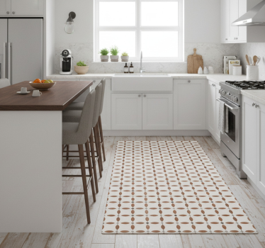 Alfombra vinílica cocina azulejos estilo romano - TenVinilo