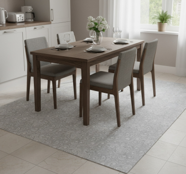 Alfombra vinílica cocina patrón floral tonos grises - TenVinilo