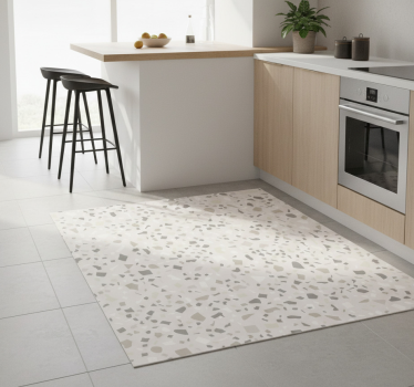 Alfombra vinílica cocina terrazo gris - TenVinilo