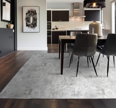 Alfombra vinílica comedor efecto cemento gris - TenVinilo