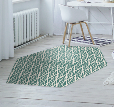 Alfombra vinílica geométrica estampado de hojas - TenVinilo