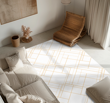 Alfombra vinílica geométrica patrón minimalista de líneas geométr - TenVinilo