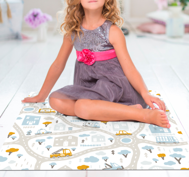 Alfombra vinílica infantil carretera gris - TenVinilo