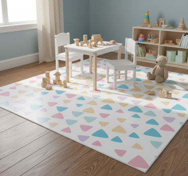 Alfombra vinílica infantil patrón colores pastel - TenVinilo