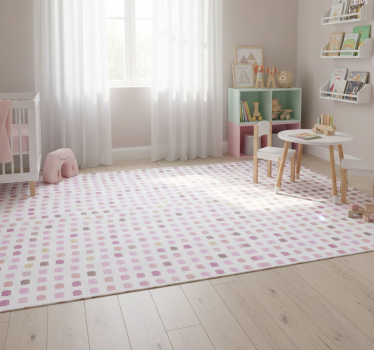 Alfombra vinílica infantil tonos rosas pinceladas - TenVinilo