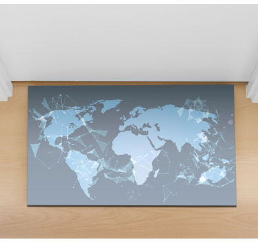 Alfombra vinílica mapamundi mapa del mundo geométrico - TenVinilo