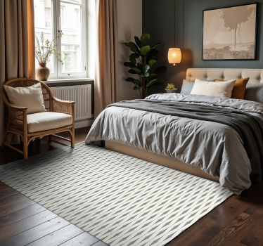 Alfombra vinílica moderna rabaul ikat gris y beige - TenVinilo