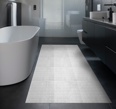 Alfombra vinílica blanca mosaico gresite - TenVinilo
