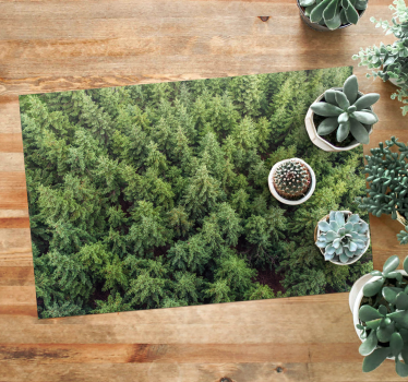 Alfombra vinílica naturaleza vista aérea del bosque - TenVinilo