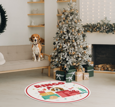 Alfombra vinilo navideña mascota personalizable - TenVinilo