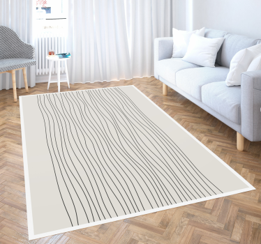 Alfombra vinílica beige rayas nórdicas - TenVinilo