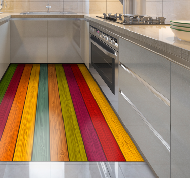 Alfombra vinílica rayas sendero de franjas de colores - TenVinilo