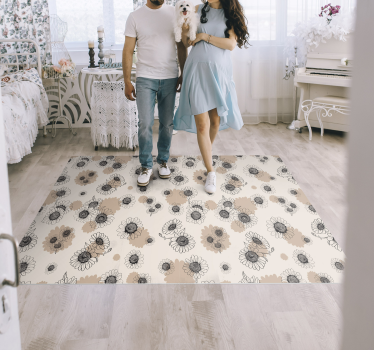 Alfombra vinílica flores patrón de superficie floral - TenVinilo