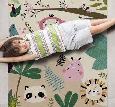 Alfombra vinílica infantil de animales selva - TenVinilo