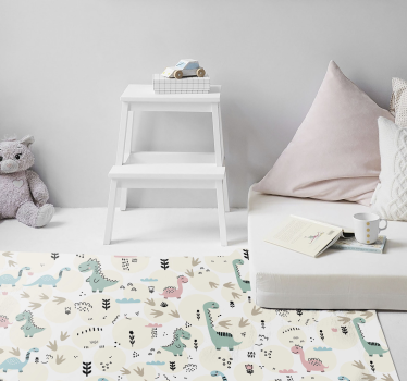 Alfombra vinilo infantil huellas dinosaurios - TenVinilo