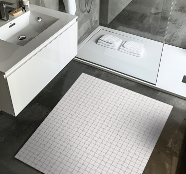 Alfombra vinílica baño pared de azulejos blancos viejos - TenVinilo
