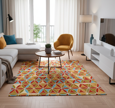Alfombra vinilo salón patrón prismático vibrante - TenVinilo