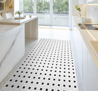 Alfombra vinílica cocina azulejos pequeños cuadrados - TenVinilo