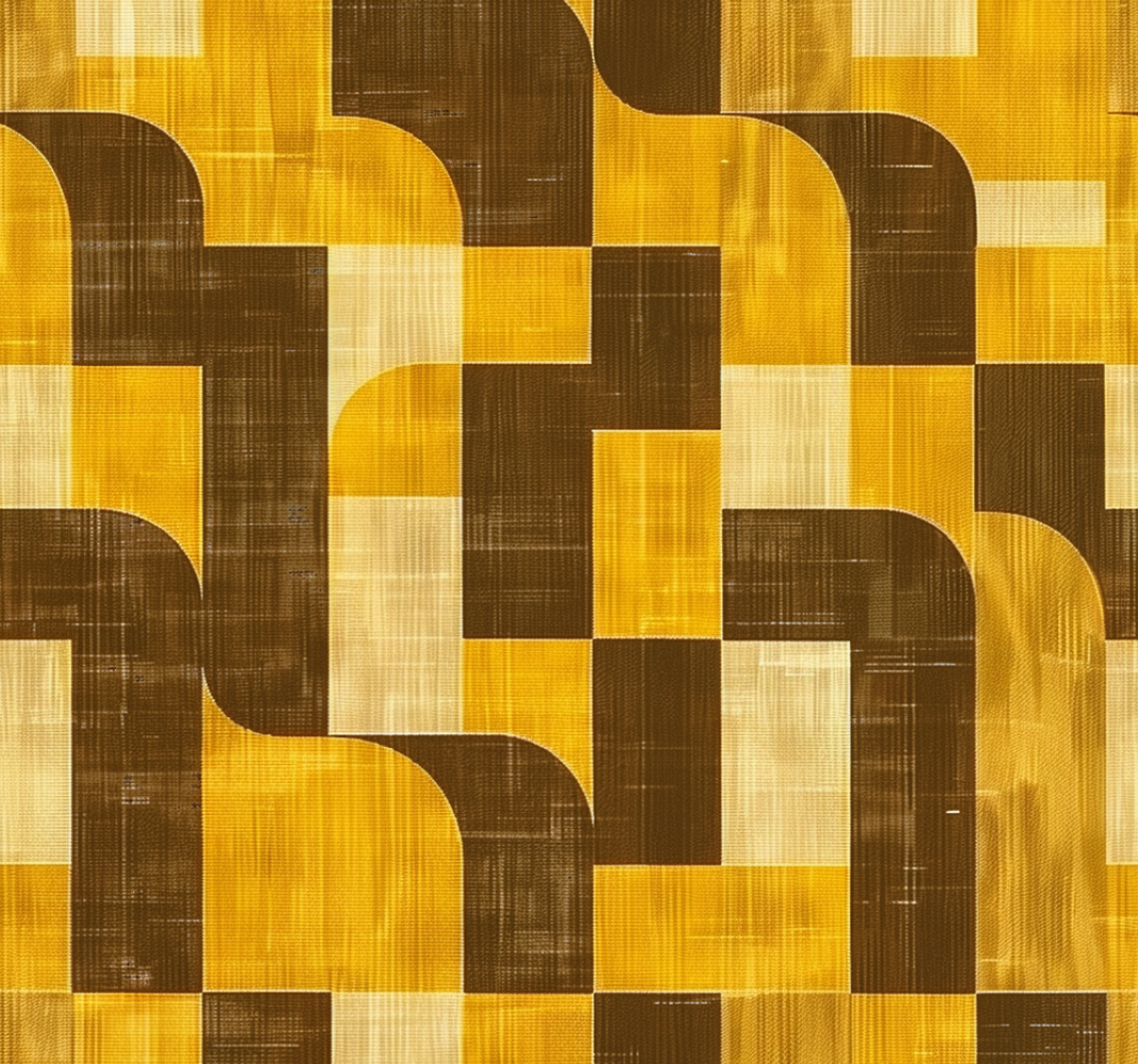 Alfombra vinilo amarilla estilo art decó - TenVinilo