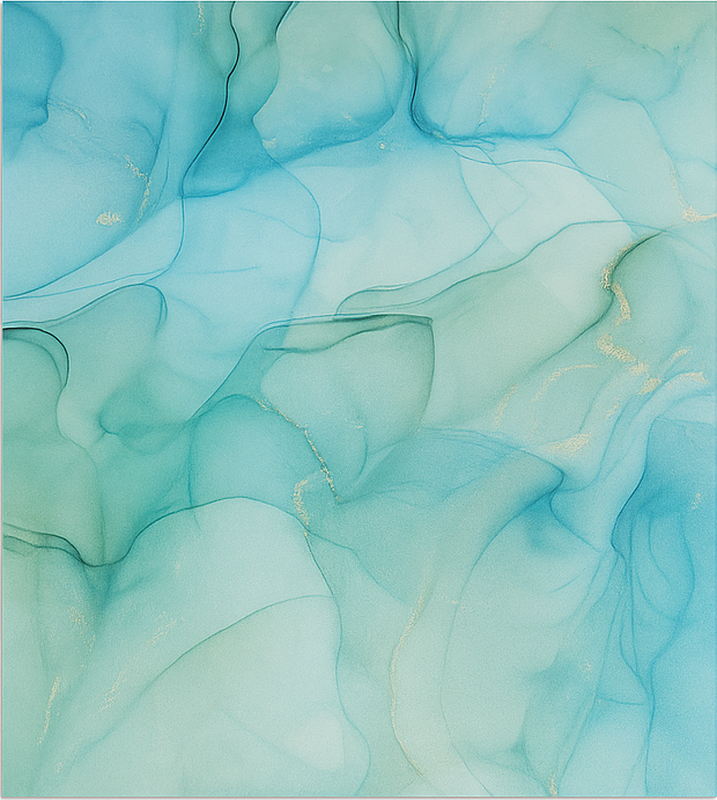 Alfombra vinílica efecto mármol onda turquesa vibrante - TenVinilo