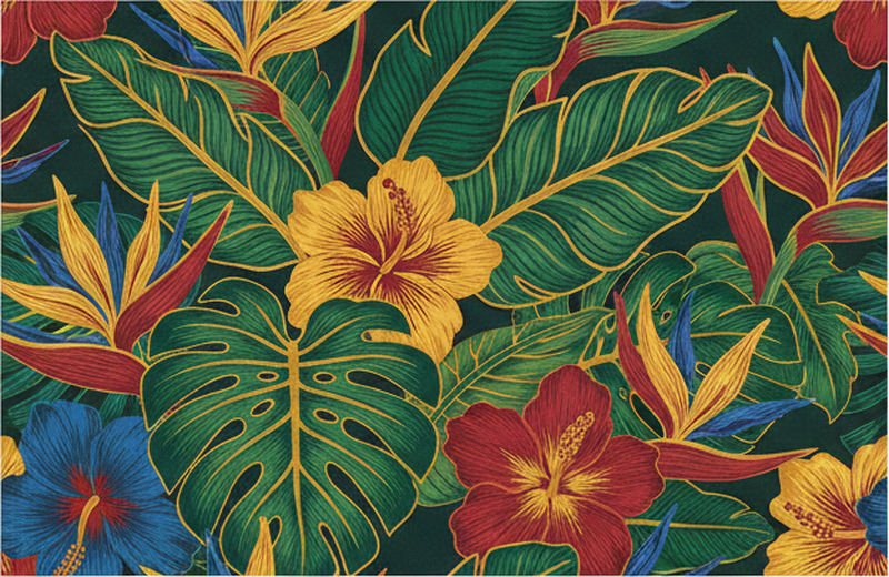 Alfombra vinilo salón planta exótica - TenVinilo