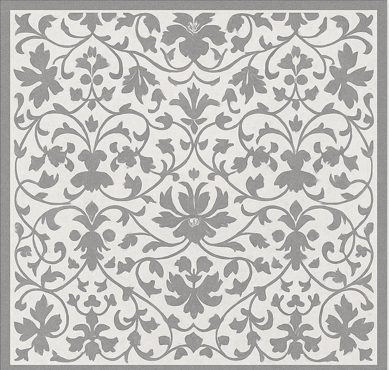 Alfombra vinilo cocina arabesco gris elegante - TenVinilo